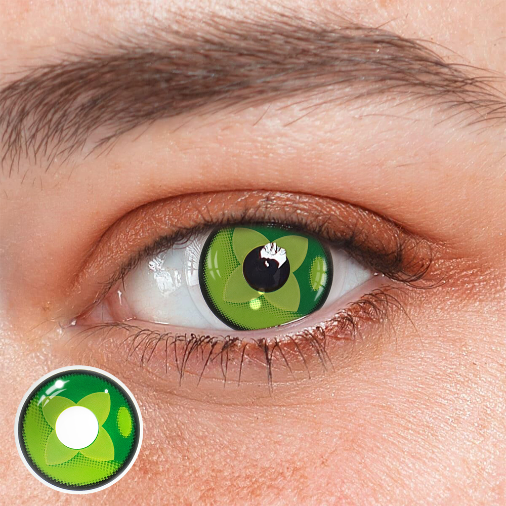 Cosplay Genshin Impact Clover Green Coloured Contact Lenses